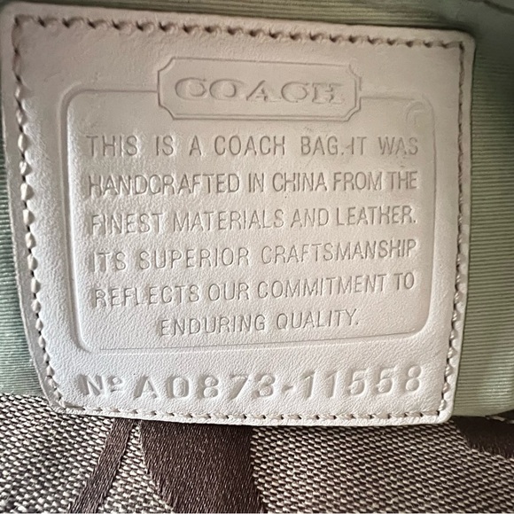 Coach Signature Khaki Ivory Large Madeline Tote Handbag11558 - Picture 12 of 12